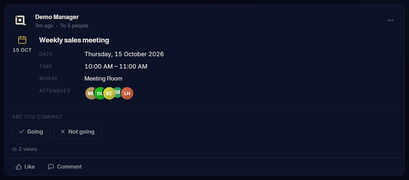 Events for the people you&nbsp;invite — iQ9 CRM